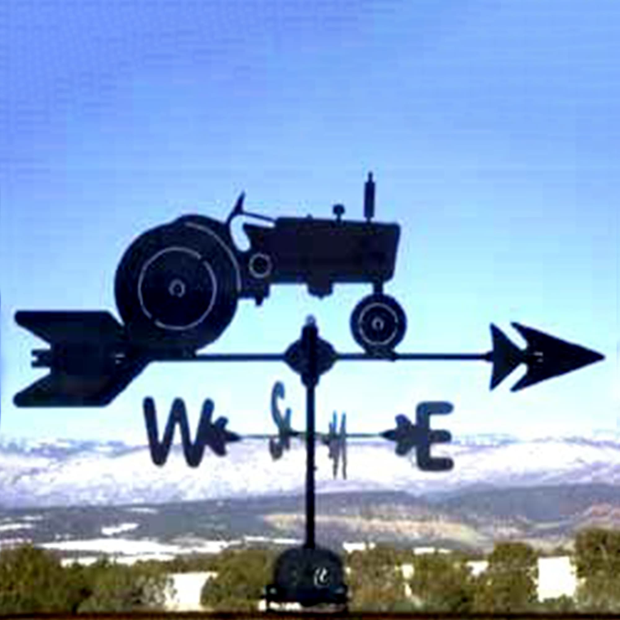 Tractor Black Steel Weathervane