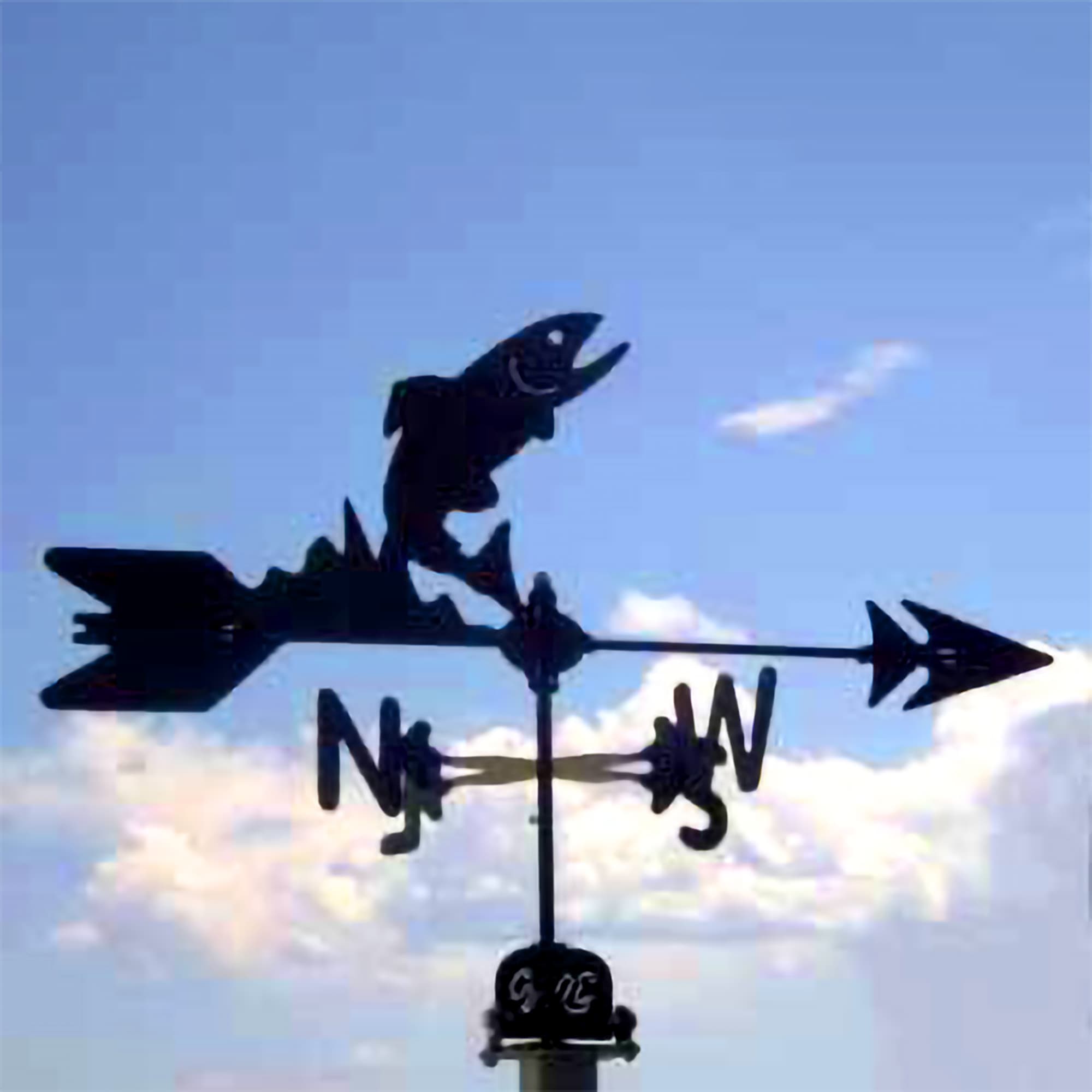 Trout Black Steel Weathervane