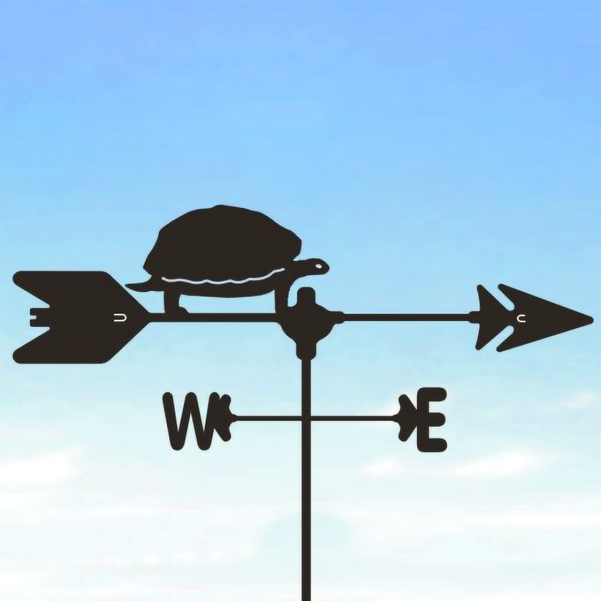 Turtle Black Steel Weathervane