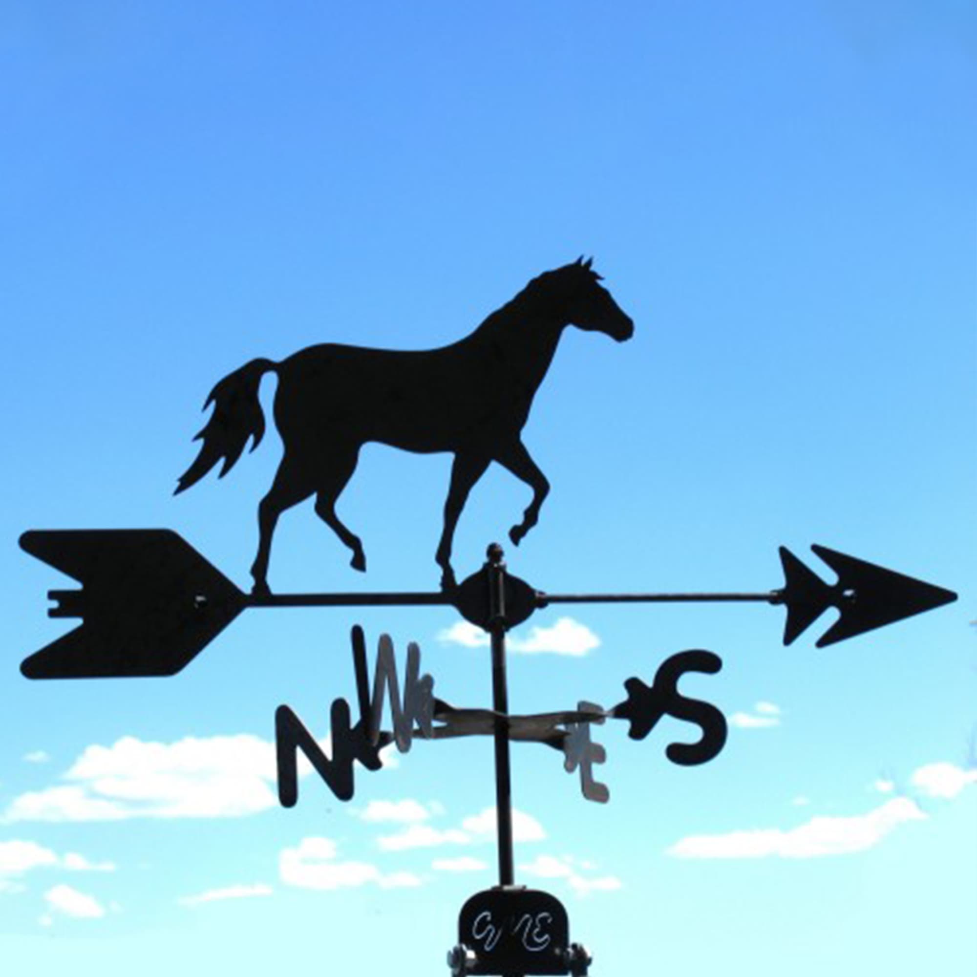 Walking Horse Black Steel Weathervane