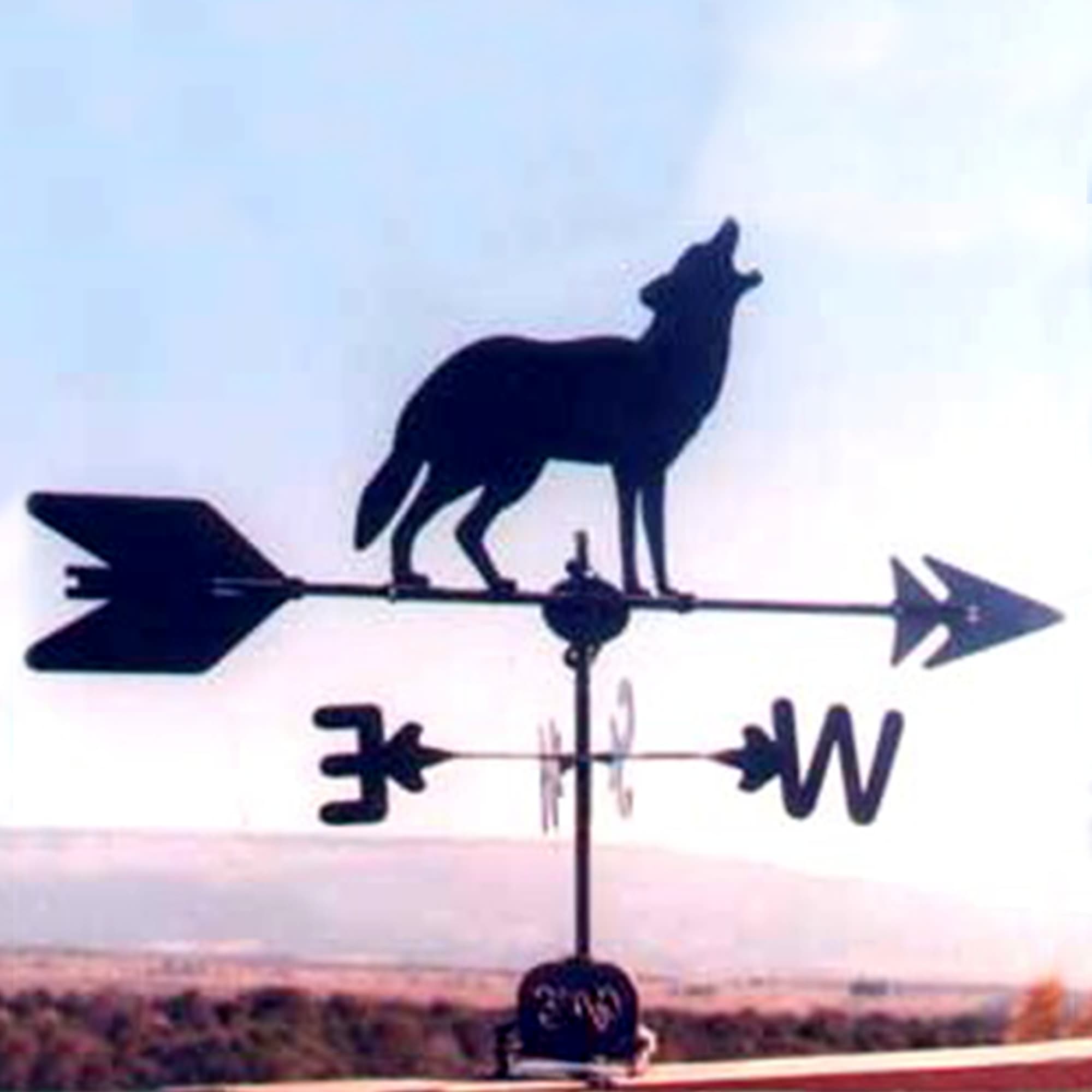 Wolf Black Steel Weathervane