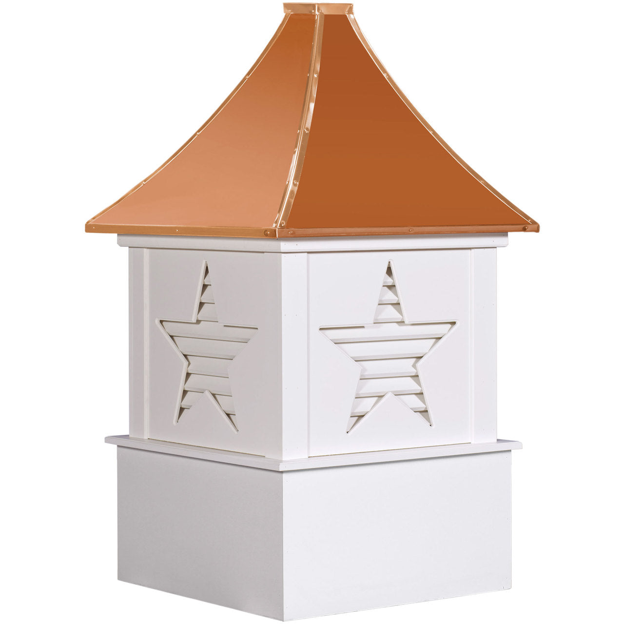 Alpha Star Vinyl Cupola with Louvers and Copper Roof