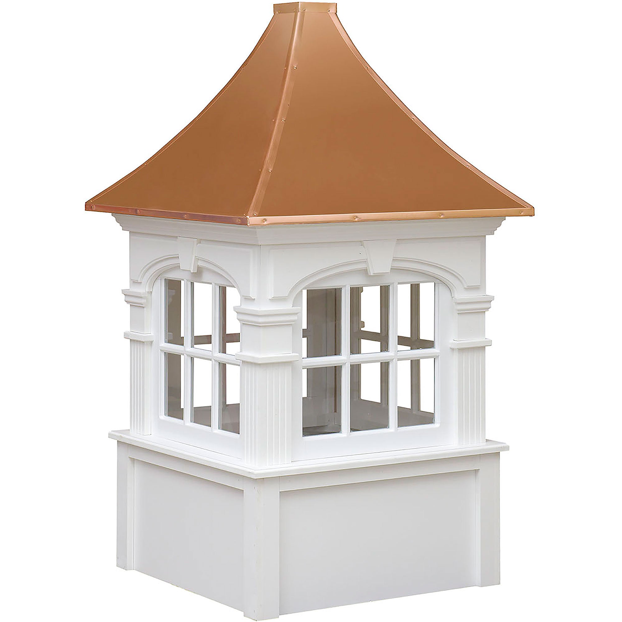 Fairfield Vinyl Cupola with Windows and Copper Roof