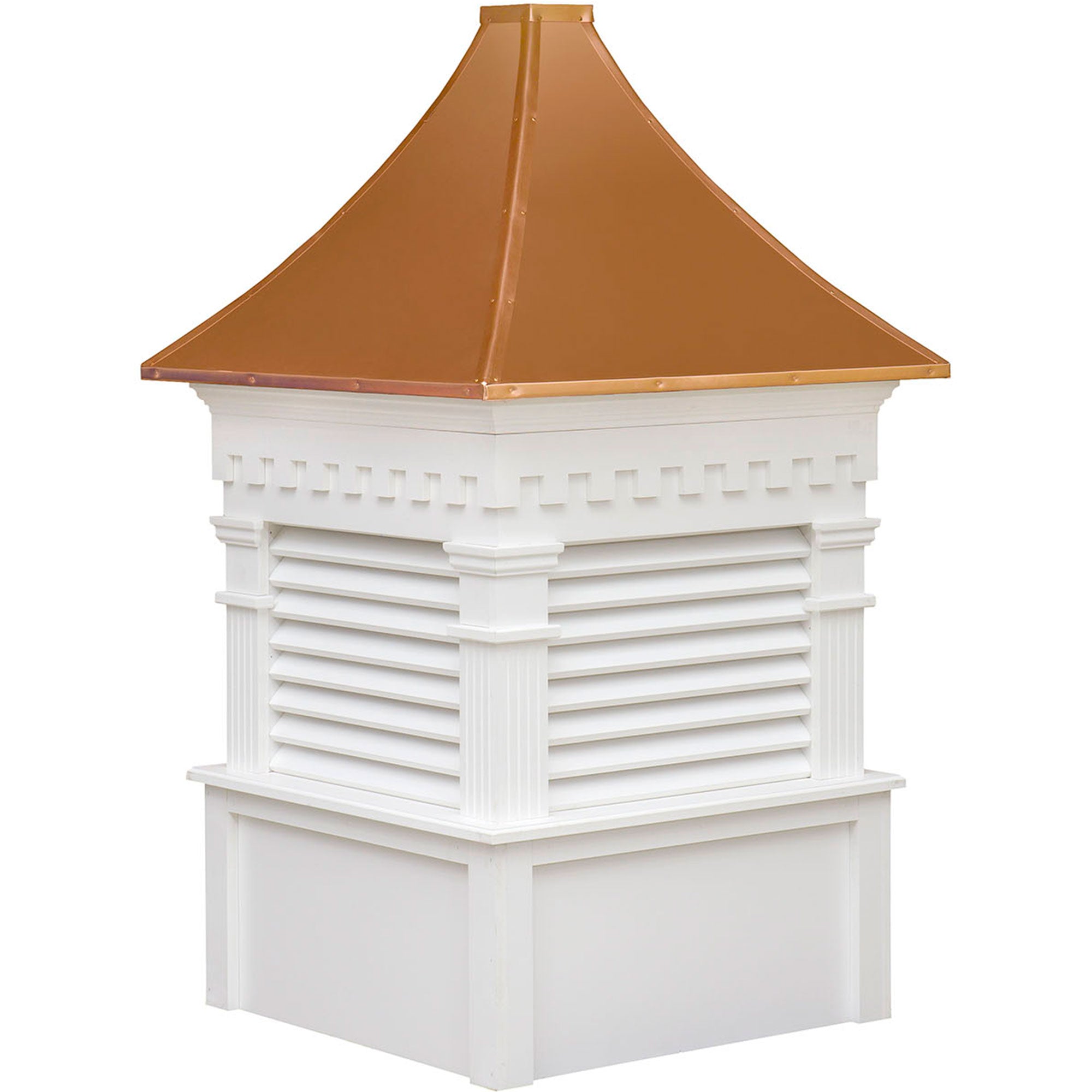 Greenfield Vinyl Cupola with Louvers and Copper Roof