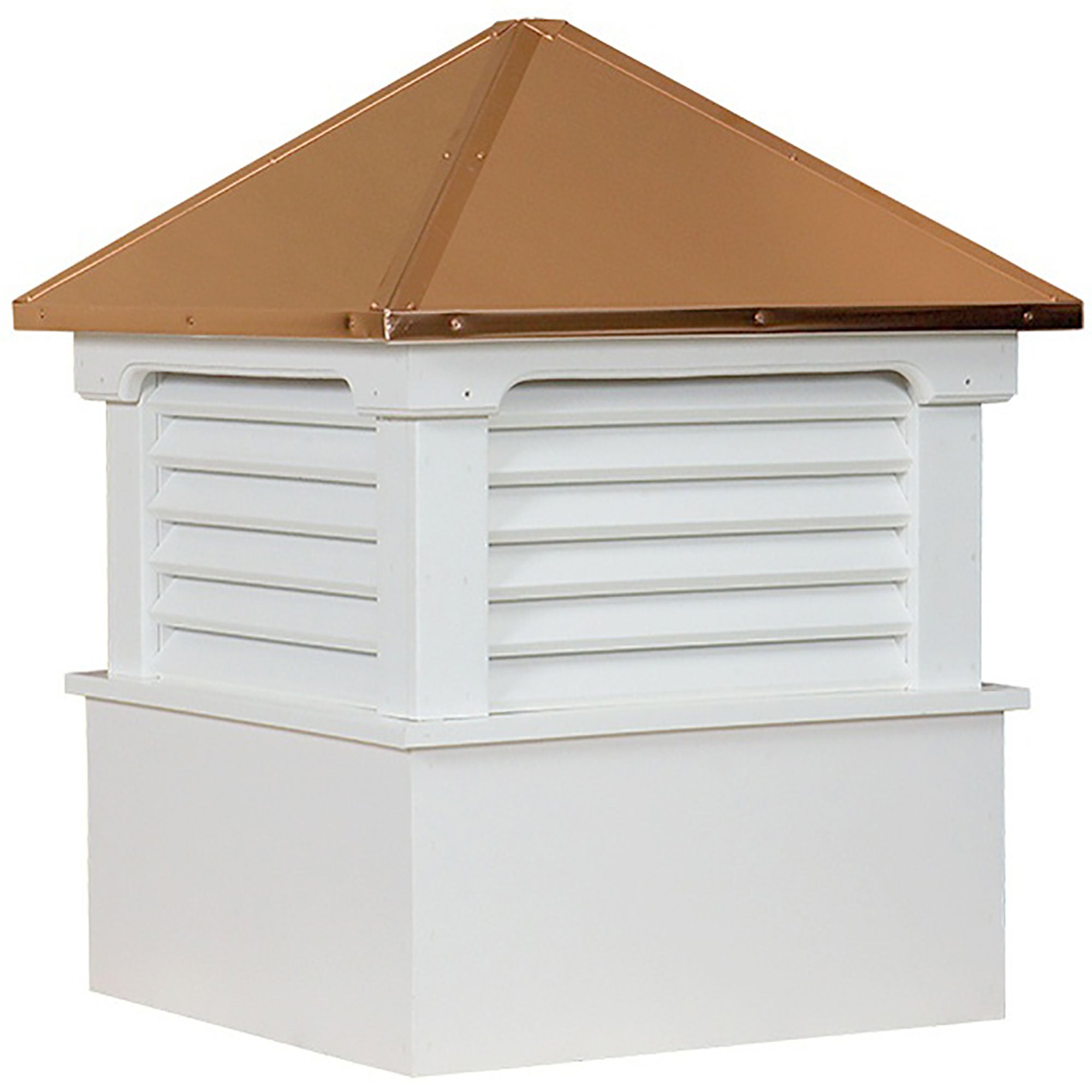 Hamlin Vinyl Cupola with Louvers and Copper Roof