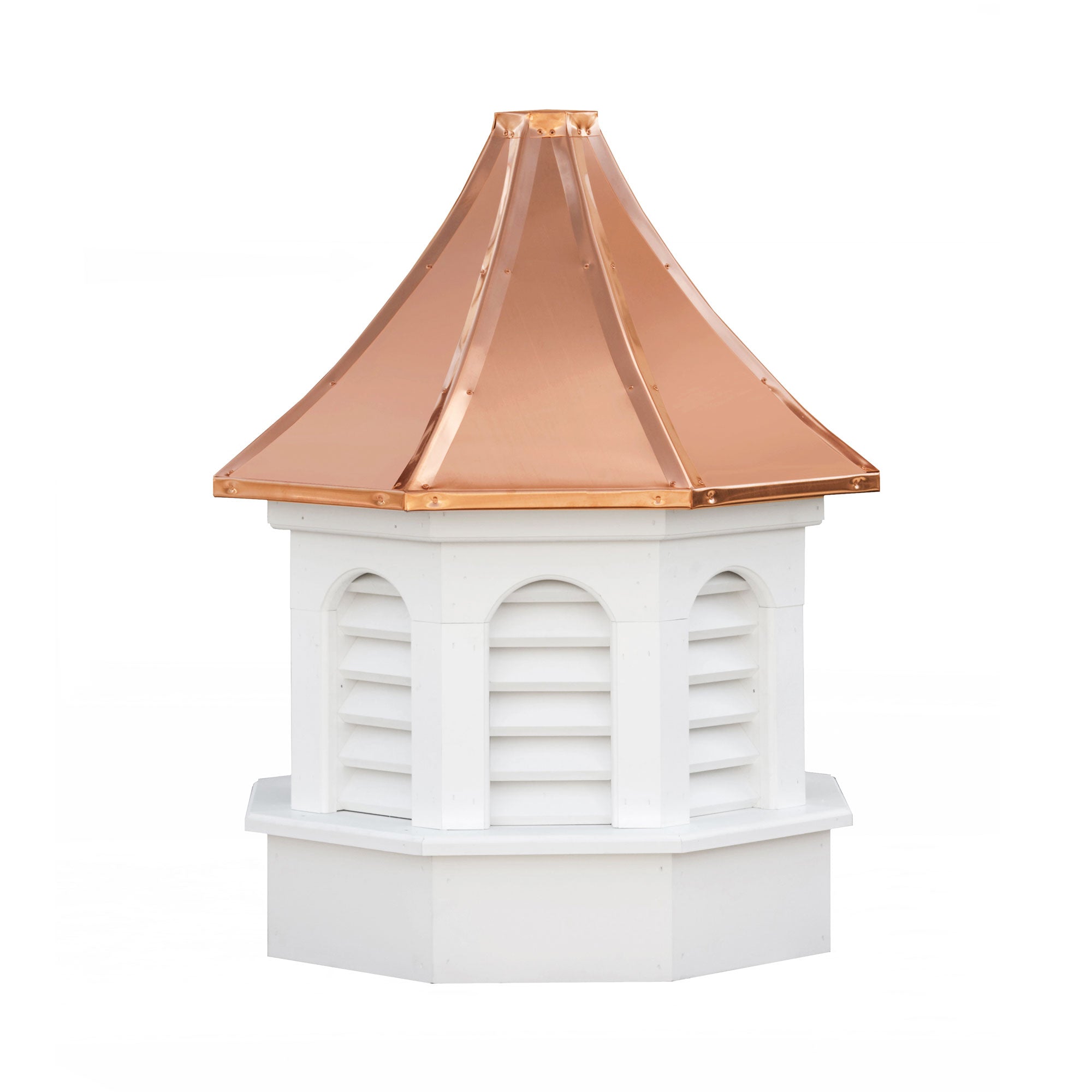 Kingston Gazebo Vinyl Cupola with Louvers and Copper Roof