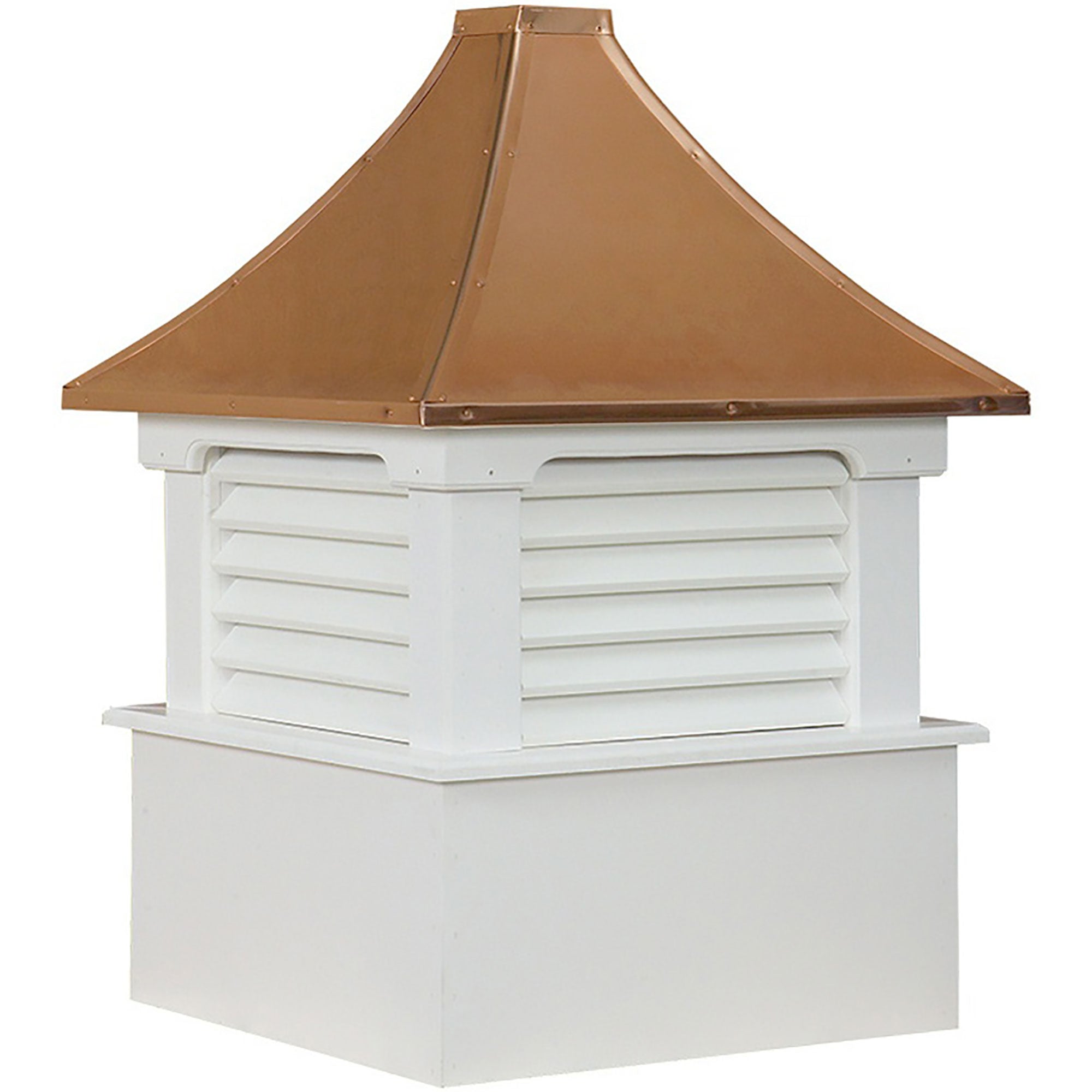 Morton Vinyl Cupola with Louvers and Copper Roof