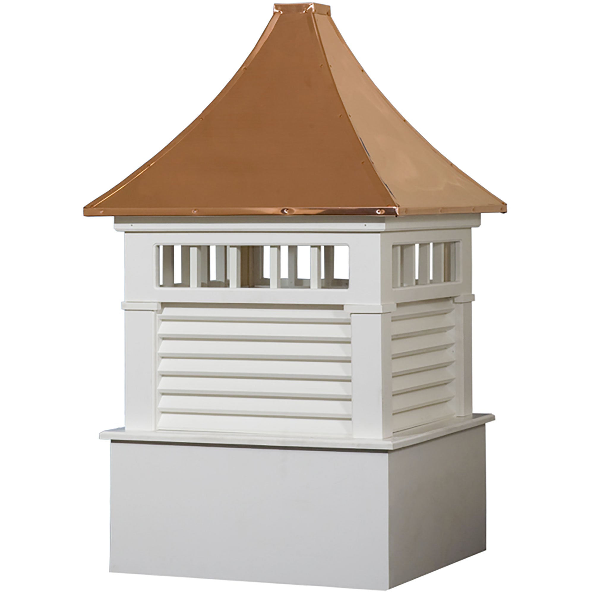 Norwood Vinyl Cupola with Louvers and Copper Roof