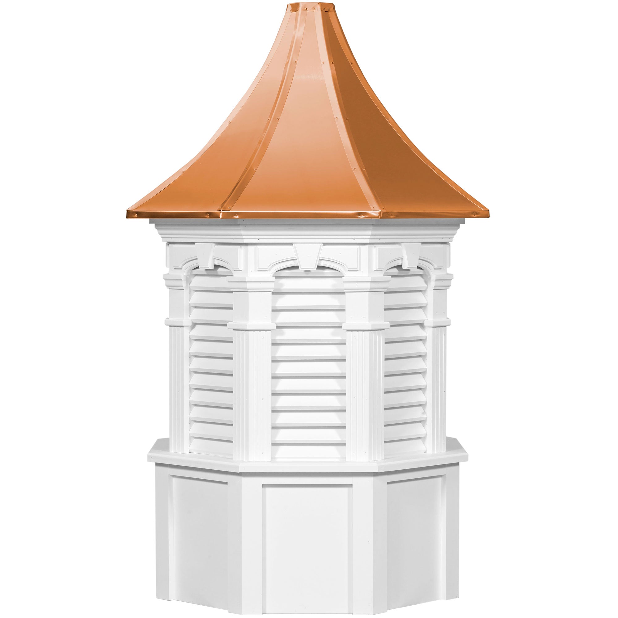 Oxford Vinyl Cupola with Louvers and Copper Roof