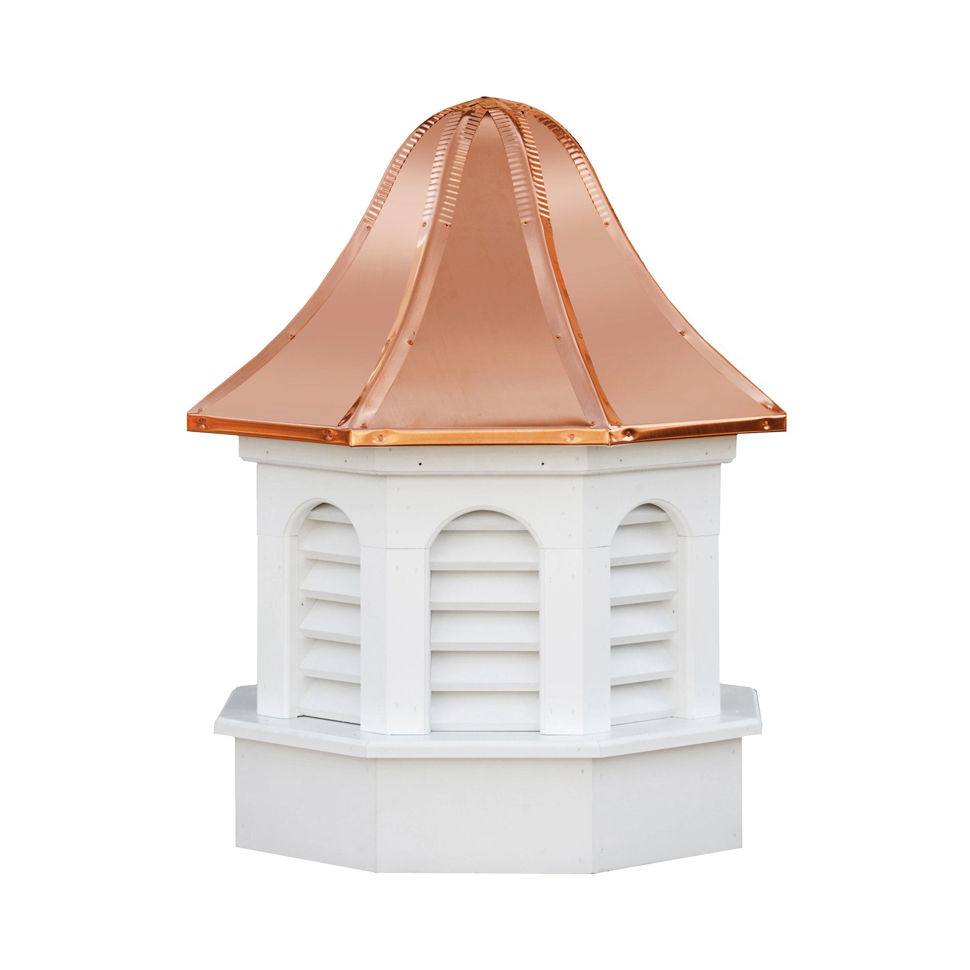 Pinnacle Gazebo Vinyl Cupola with Louvers and Copper Roof