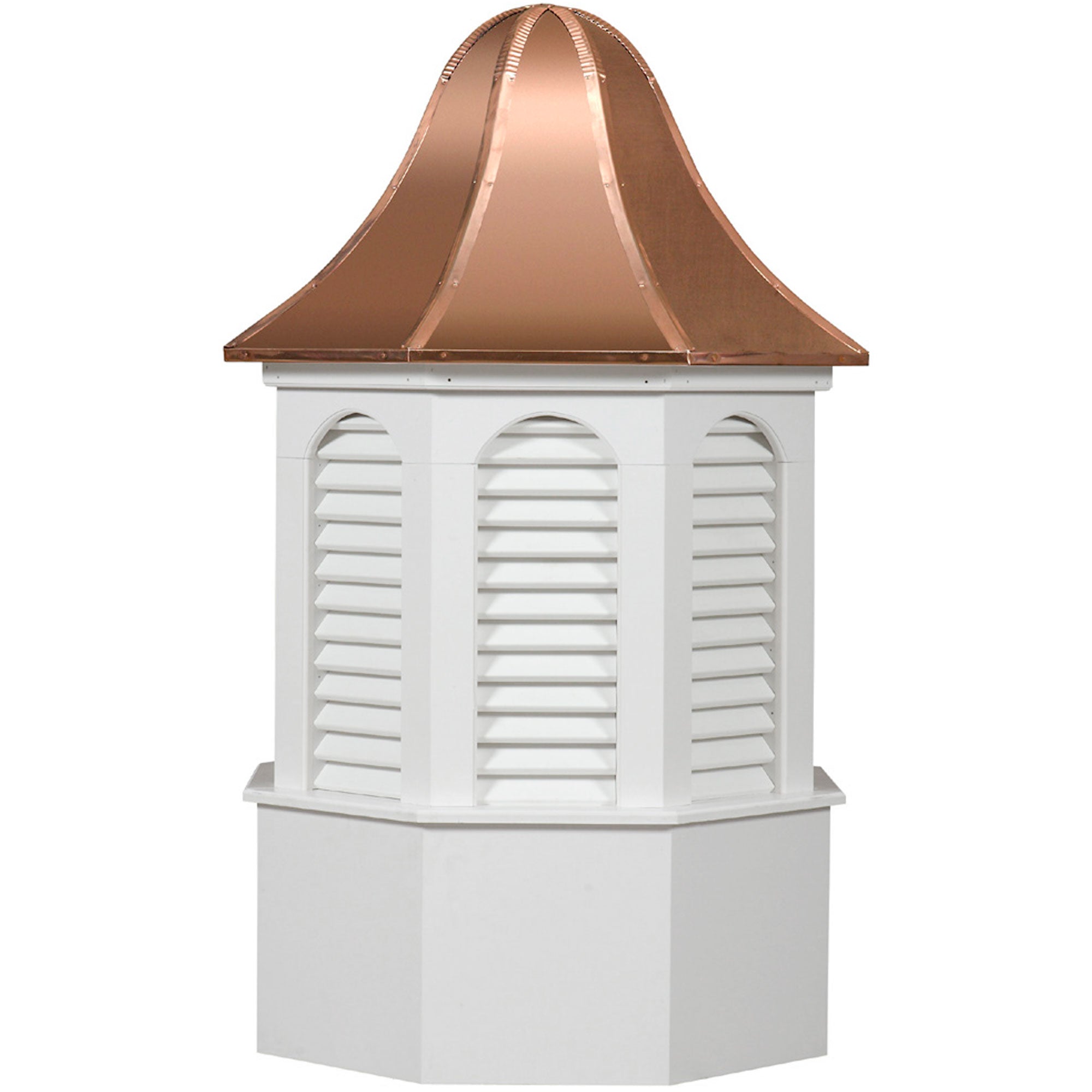 Pinnacle Vinyl Cupola with Louvers and Copper Roof