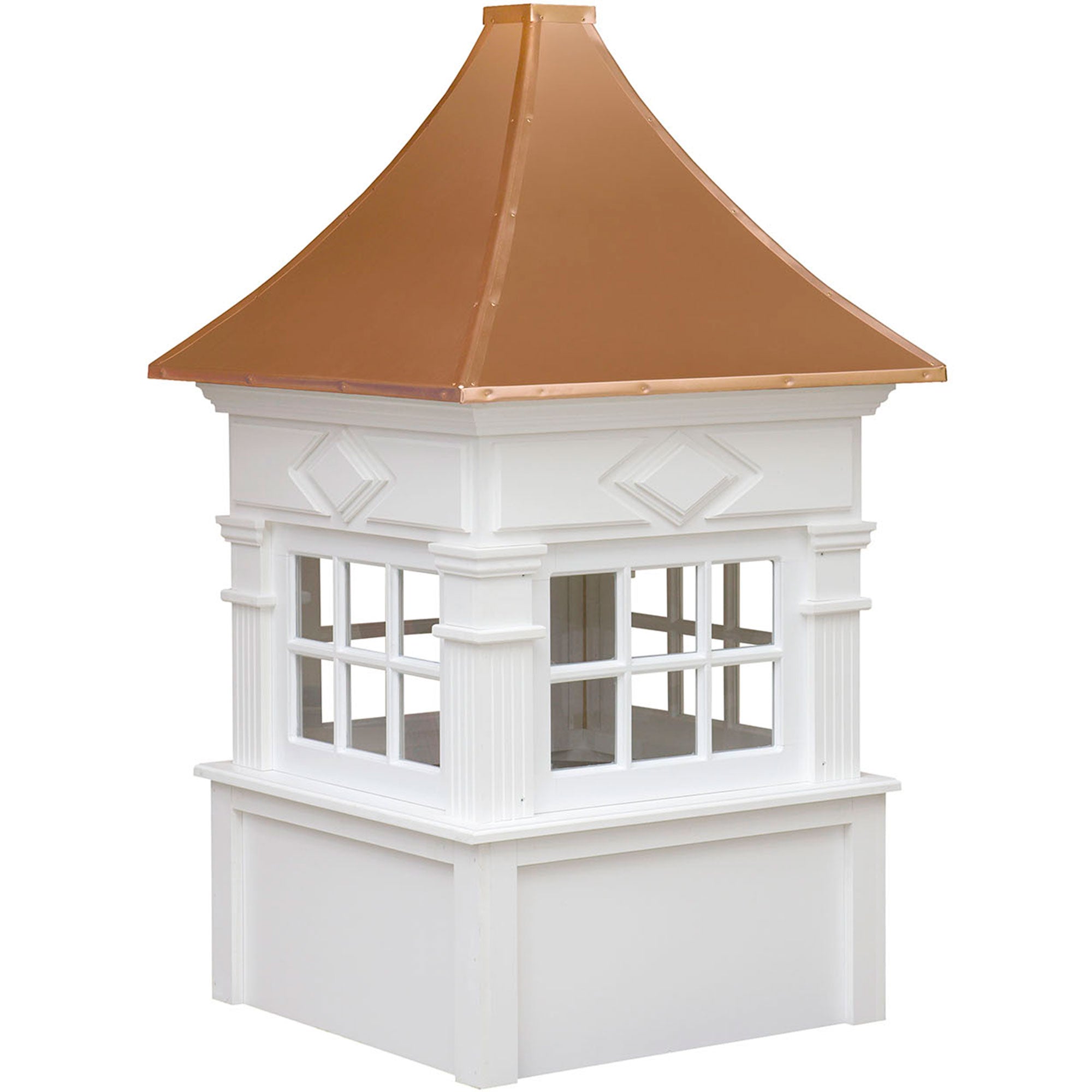 Quincy Vinyl Cupola with Windows and Copper Roof